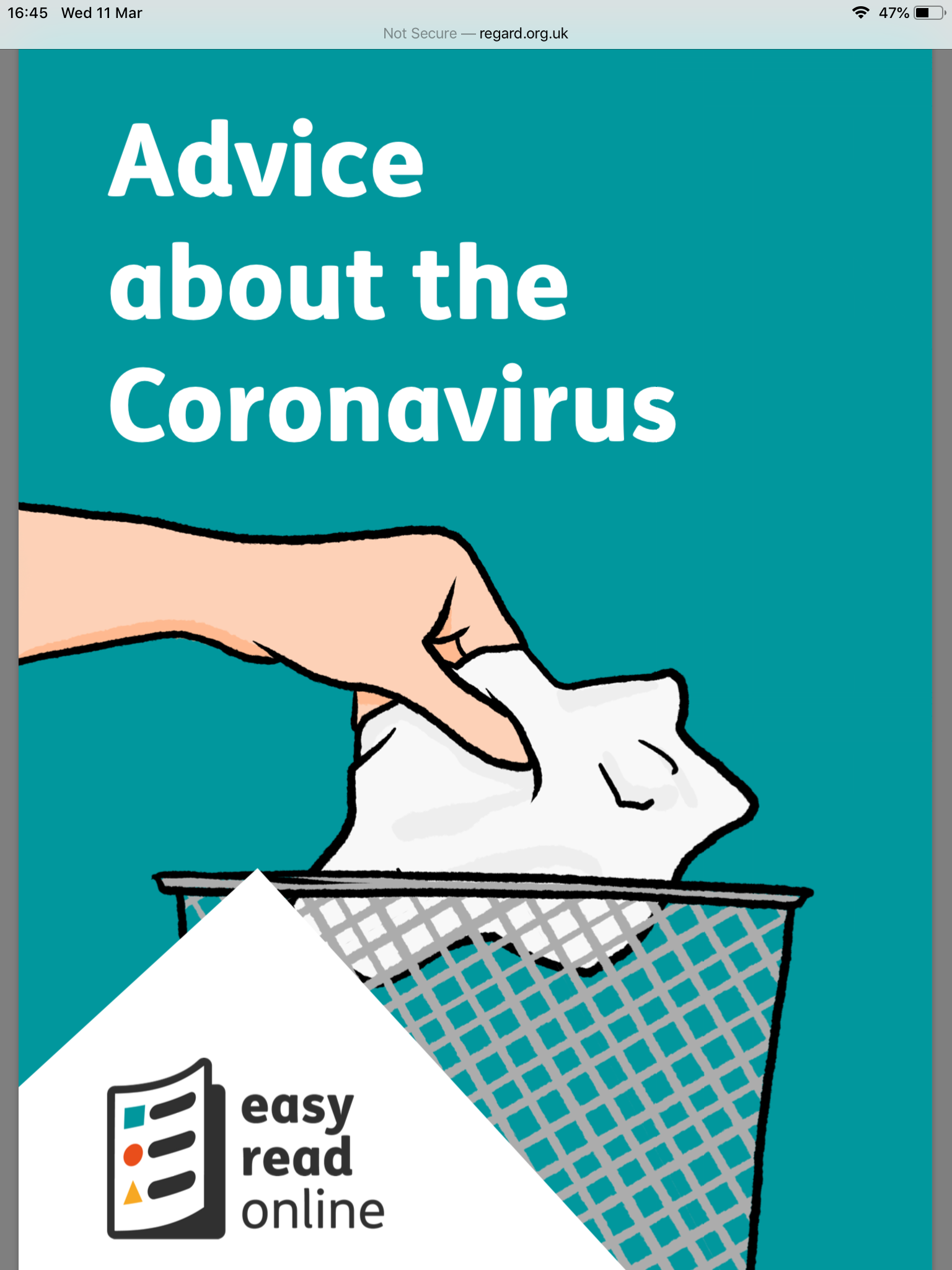 Coronavirus – An Easy Read Guide on what it is and what to do